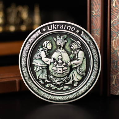 Decorative handmade polystone plate "Ukraine" by Vyacheslav Didkivskyi