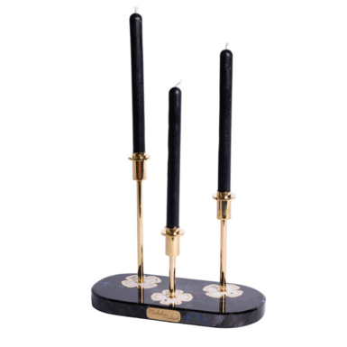 Black Marble candle holder by Michel Maloch