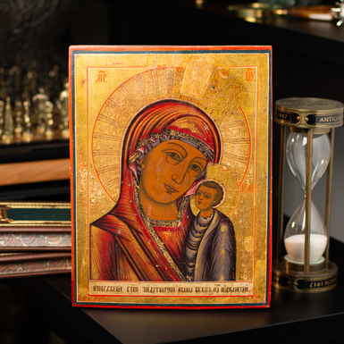 Antique rare icon of the Mother of God - Pustynskaya (Patriarchal), mid-19th century, Central regions of Orthodoxy