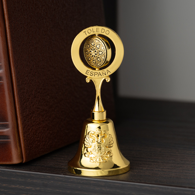 Anframa "Bell" figurine in Damascus steel and gilding