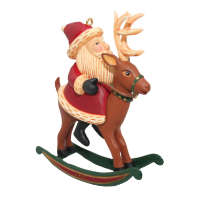 Vintage christmas tree decoration «Santa on a reindeer» by Hallmark Keepsake Ornament (2001)