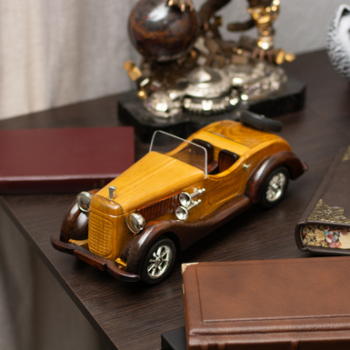 "Old Timer" wooden model of a retro car (37 cm) by Nitsche (made in a retro style)