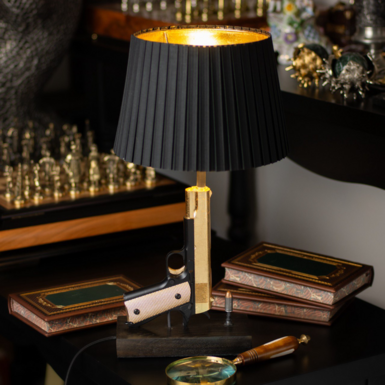 Handmade table lamp "COLT M1911" (gold)