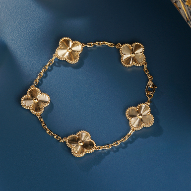 Vintage gold bracelet "Alhambra 5 motifs" (design is made in the style of Van Cleef & Arpels)