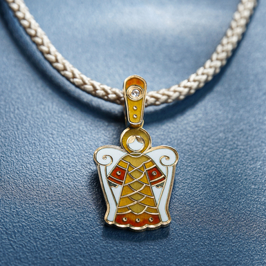 Gold pendant with diamonds "Little Angel" by Lobortas