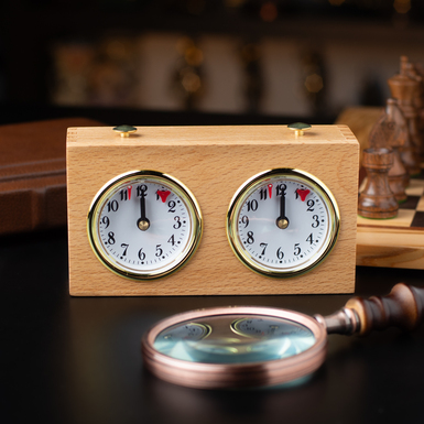 Analogue wooden chess clock "Tourney" by Italfama