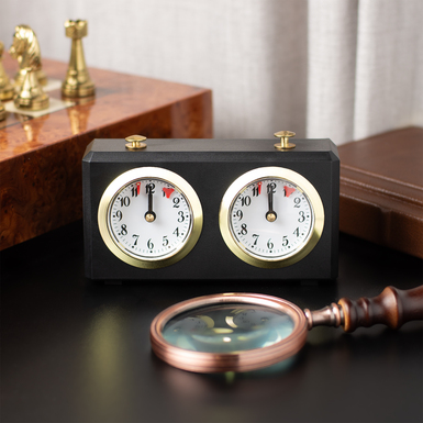 Analogue chess clock in black plastic "Victory" by Italfama