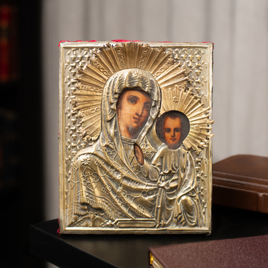 Antique icon of Our Lady of Kazan, last quarter of the 19th century, central regions of Orthodoxy