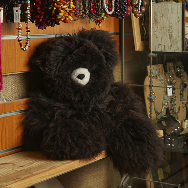 Toy bear "Piccolo orsetto" made of bison skin