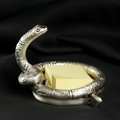 Silver plated sticker holder "Silver snake" by Exetera Argenti