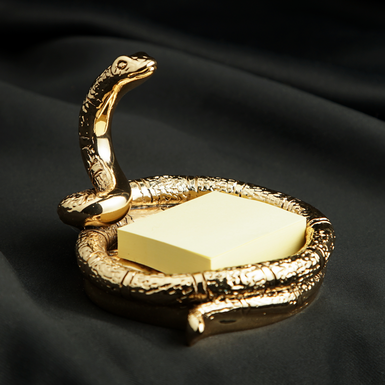 Gold plated sticker stand "Golden snake" by Exetera Argenti