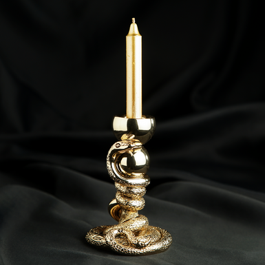 Gilded candlestick "Cobra" by Exetera Argenti