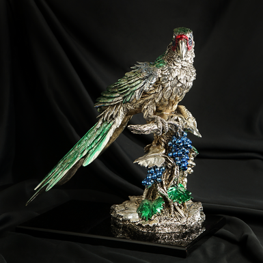 Silver plated figurine "Parrot" by Exetera Argenti