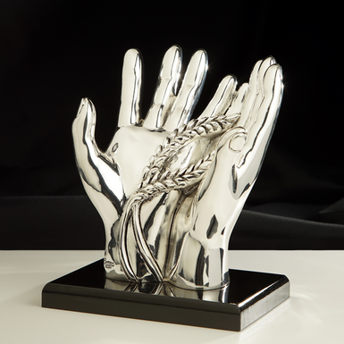 Silver plated figurine "Solidarity" by Exetera Argenti