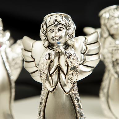 Silver plated figurine "Angel", 1 pc. (blue stone) by Exetera Argenti