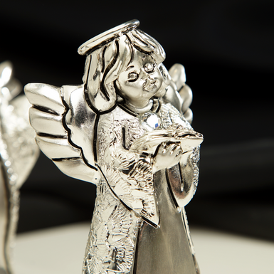 Silver plated figurine "Angel", 1 pc. (white stone) by Exetera Argenti