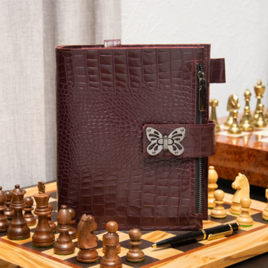 Leather notebook with clasp "Butterfly"