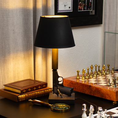 Handcrafted "Walther" table lamp with two switches