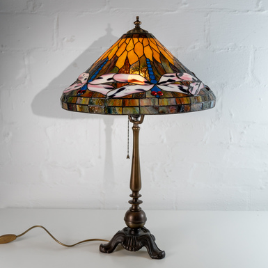 Lamp "Dragonfly" made of stained glass by GLASS ART