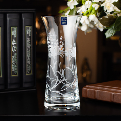 Crystal vase for golden wedding anniversary "Eternal love" by Royal Buckingham, UK