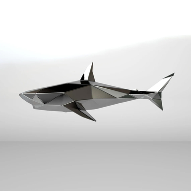Полигональная скульптура из нержавеющей стали "Shark" (75 кг)