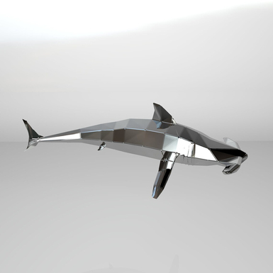 Полигональная скульптура из нержавеющей стали "Hammerhead shark" (75 кг)