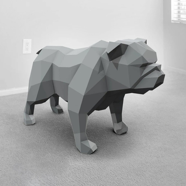 Полигональная скульптура из нержавеющей стали "English bulldog" (12 кг)