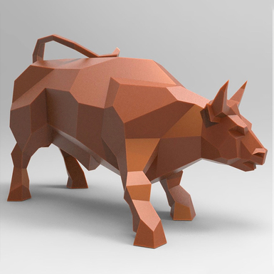 Полигональная скульптура из нержавеющей стали "Brown bull" (165 кг)