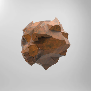 Полигональная скульптура из нержавеющей стали "Bear head" (6 кг)