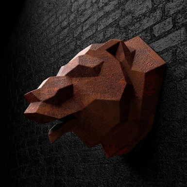 Полигональная скульптура из нержавеющей стали "Brown bear" (20 кг)