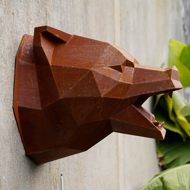 Полигональная скульптура из нержавеющей стали "Bear predator" (9,5 кг)