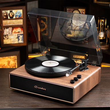 Виниловый проигрыватель Stave Record Player - Walnut/Gold от Crosley