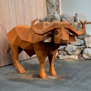 Полигональная скульптура из нержавеющей стали "Buffalo" (165 кг)