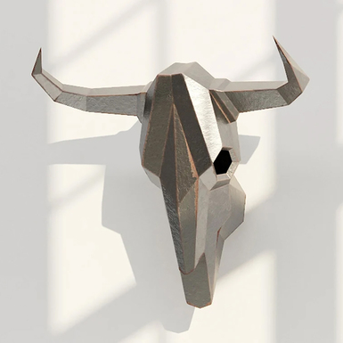 Полигональная скульптура из нержавеющей стали "Bull's head" (12 кг)