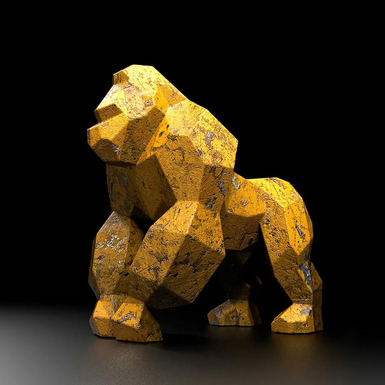 Полигональная скульптура из нержавеющей стали "Gorilla" (1 кг)