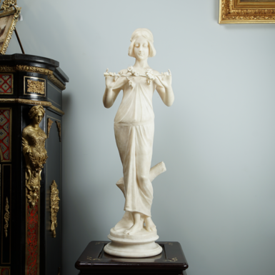 Изысканная скульптура в стиле ар-нуво "Лесная нимфа", первая треть 20 века