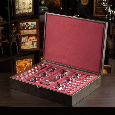 "Everything is 7" whiskey glass set of 6 glasses with decanter