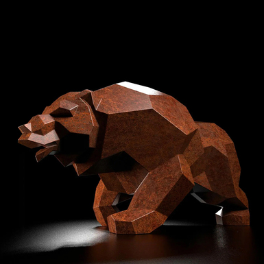Скульптура из нержавеющей стали "Brown bear" (2,8х1,4х1,6 м, вес: 145 кг)