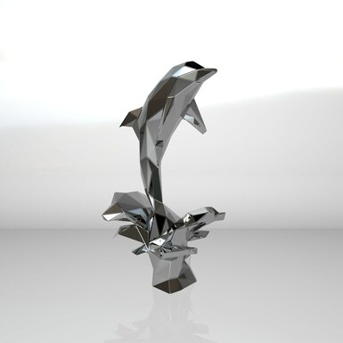 Скульптура из нержавеющей стали "Dolphin dance" (1,18х0,79х2 м, вес: 80 кг)