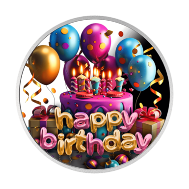 Серебряная монета "Happy Birthday", 500 франков КФА