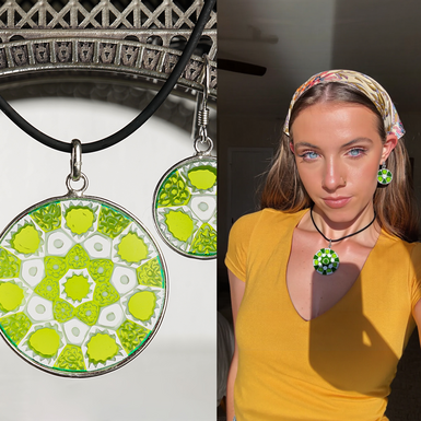 Набор украшений из муранского стекла "Greeny"