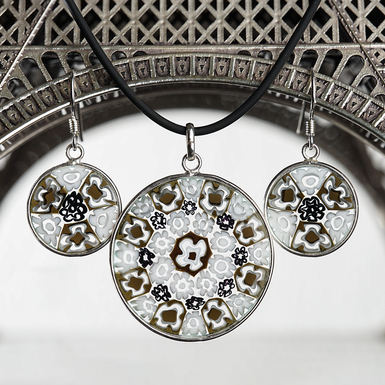 Набор украшений из муранского стекла "Lace"