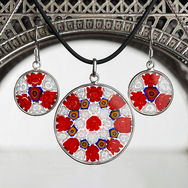 Набор украшений из муранского стекла "Redie"