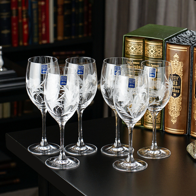 Набор из 6 хрустальных бокалов для вина "Flower of Scotland" от Royal Buckingham, Великобритания