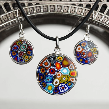 Murano glass jewelry set "Flowers"