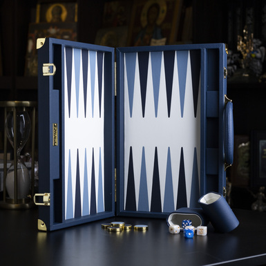 Folding backgammon set made of artificial leather with metal checkers "Narel" from ITALFAMA