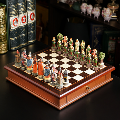 Шахматный набор "Robin Hood" с деревянной доской и вручную расписанными тематическими фигурками от ITALFAMA