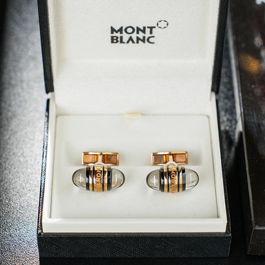 Изысканные мужские запонки "Liberal" с покрытием из красного золота от Montblanc
