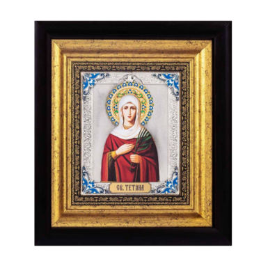 Ікона "Свята мучениця Тетяна" з міді, посріблення, позолоти, емалей