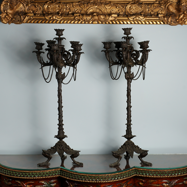 Пара бронзовых канделябров второй половины 19 века (высота: 64 см)